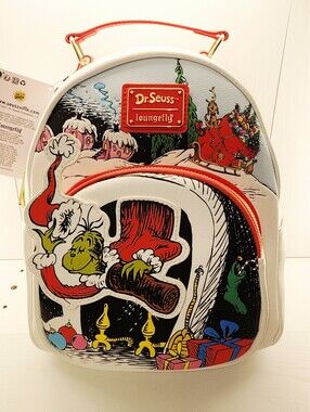 Loungefly Dr. Seuss The Grinch Chimney Thief Christmas Holiday Backpack New!